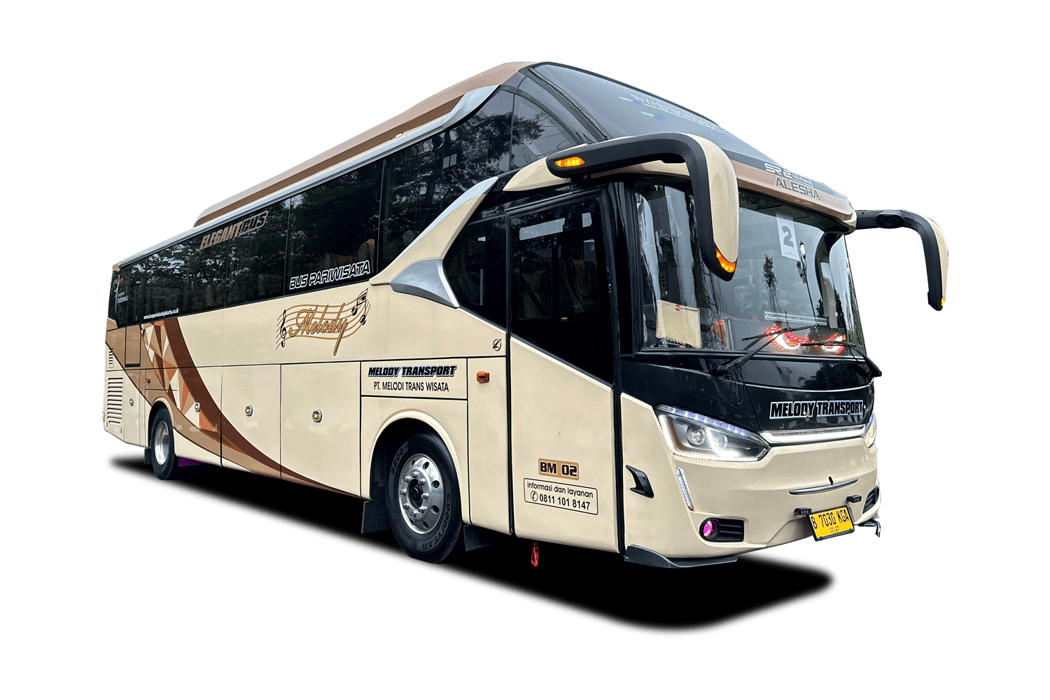 Sewa Big Bus Pariwisata SR2 HD Prime 55 Seats Premium - Melody Transport